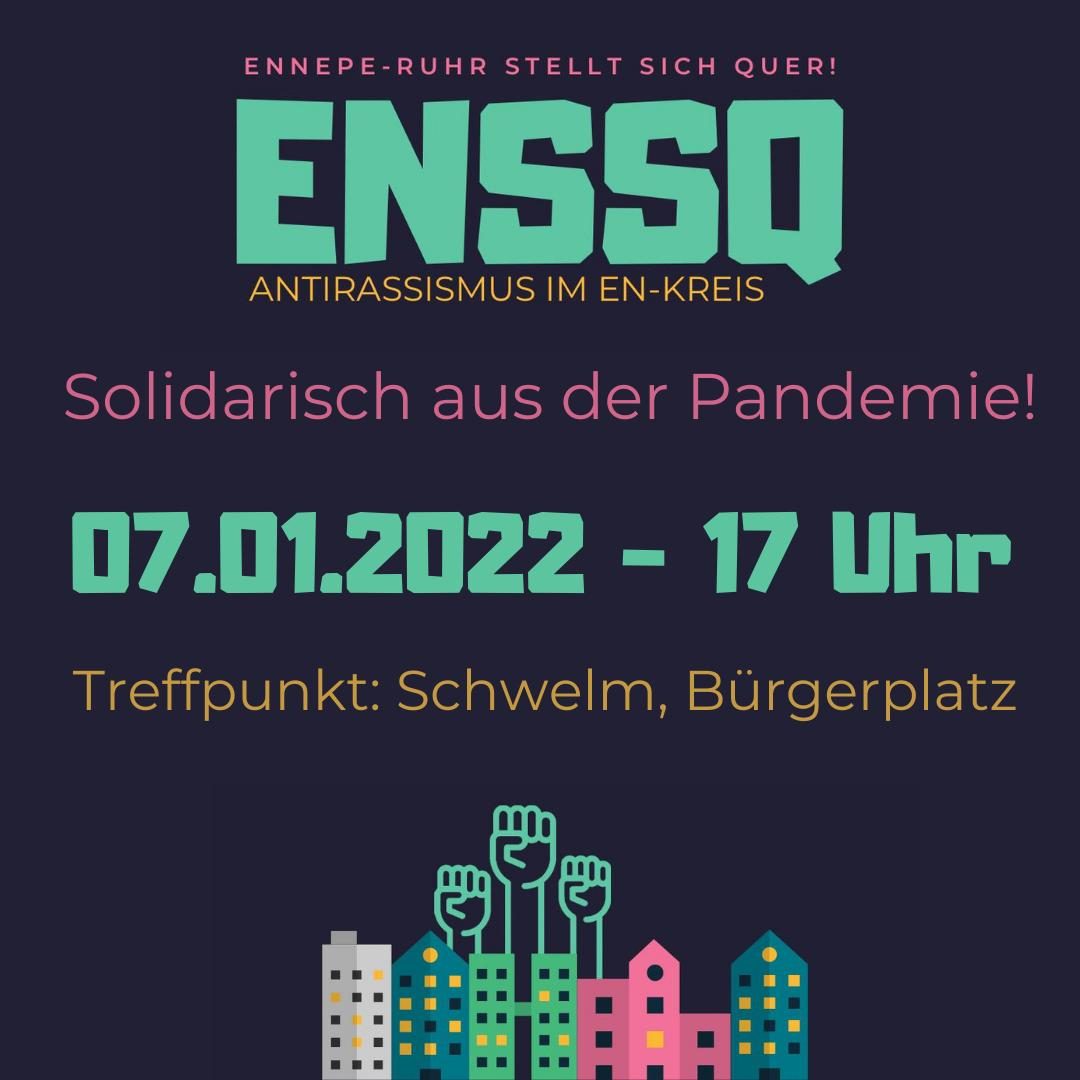 Aufruf zur Demonstration „Solidarisch aus der Pandemie“ am Freitag in Schwelm